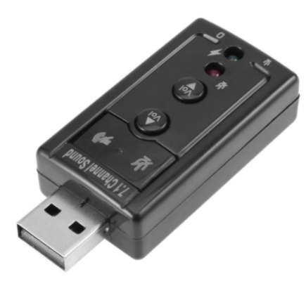 

USB 2.0 USB звуковая карта 3D Sound card 7 в 1, Черный