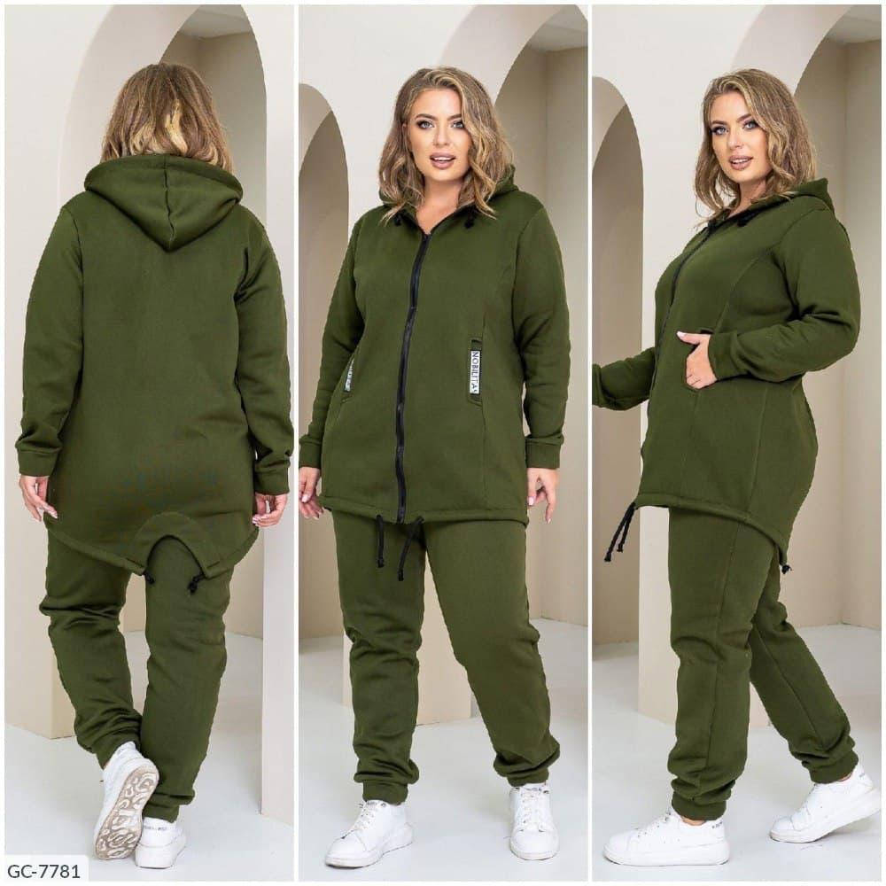 

Утеплённый женский спортивный костюм на флисе, большой размер