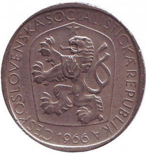 

Монета 3 кроны. 1966,65 год, Чехословакия.(БЖ)