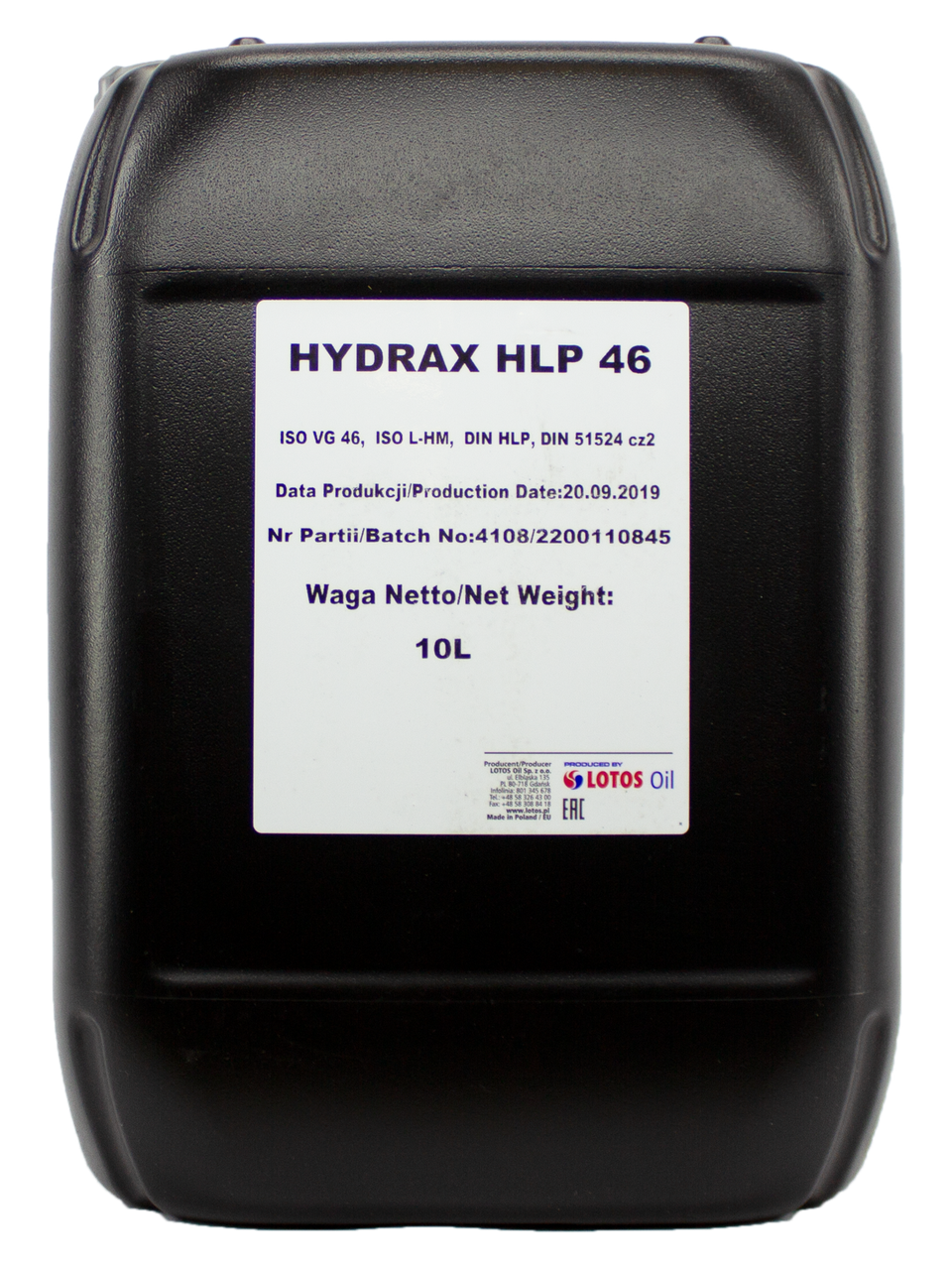 

Масло гидравлическое Lotos Hydrax HLP 46 10 л (WH-0L04540-000)
