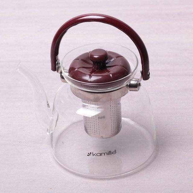 

Чайник заварочный стеклянный со съемным ситечком 2200мл Kamille 1614