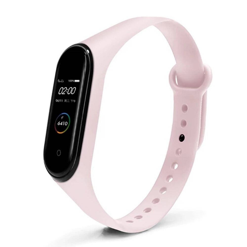 

Ремешок на фитнес браслет Mi band M5 и Mi band M6 розовый