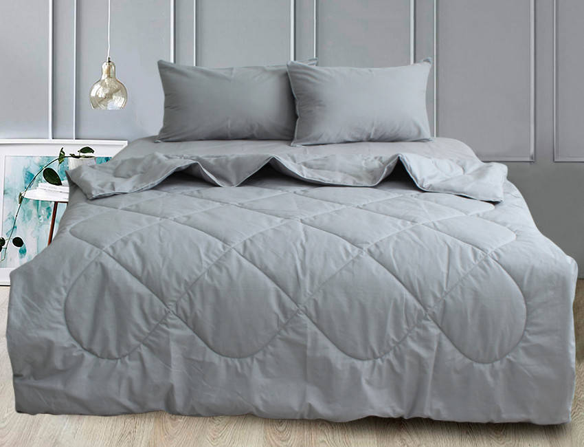 

Набор постельного белья с летним одеялом ТМ TAG Elegant Oyster Gray Полуторный, Серый