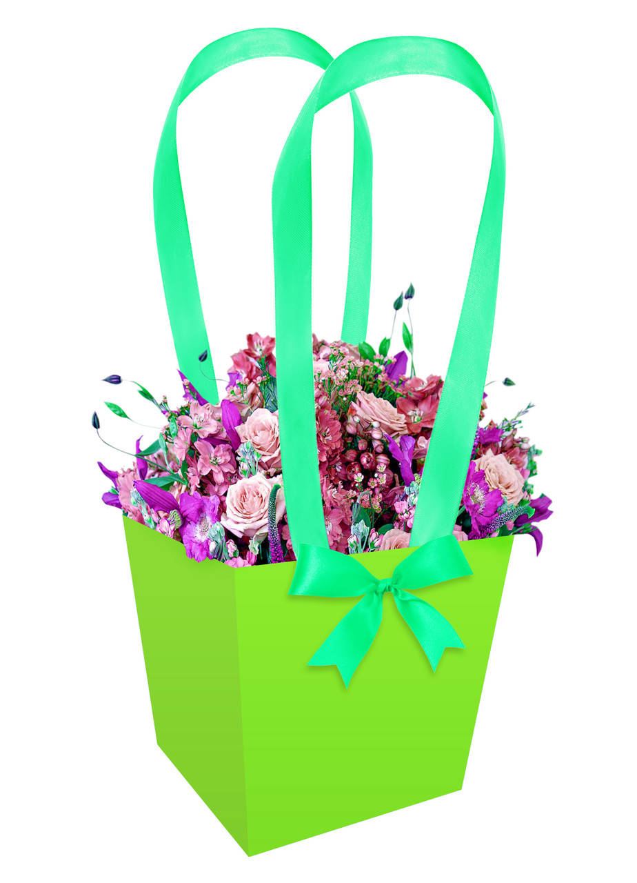 

Бумажная сумка для цветов (13 см) салатовая
