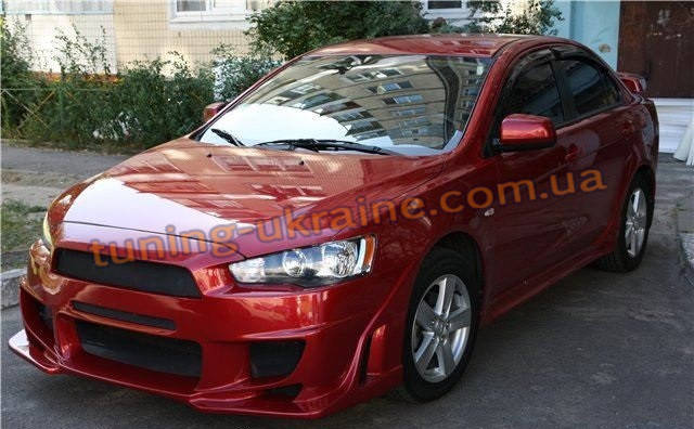 

Бампер передний на Mitsubishi Lancer 10 2007-2016 седан, Серый