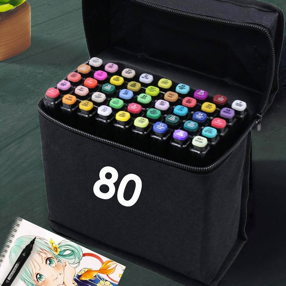 

Скетч маркеры SKETCH MARKER 80 цветов Набор двусторонних маркеров на спиртовой основе для архитектора, Разные цвета