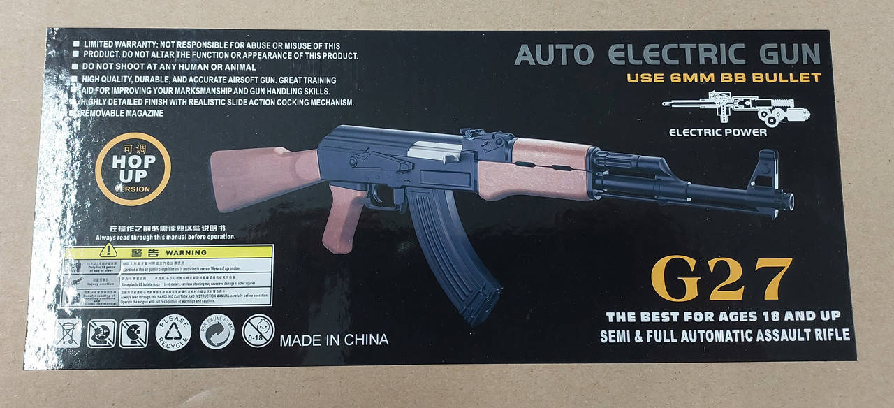 

Страйкбольный Автомат Калашникова 47 (G.27) на аккумуляторе (металл пластик), Черный
