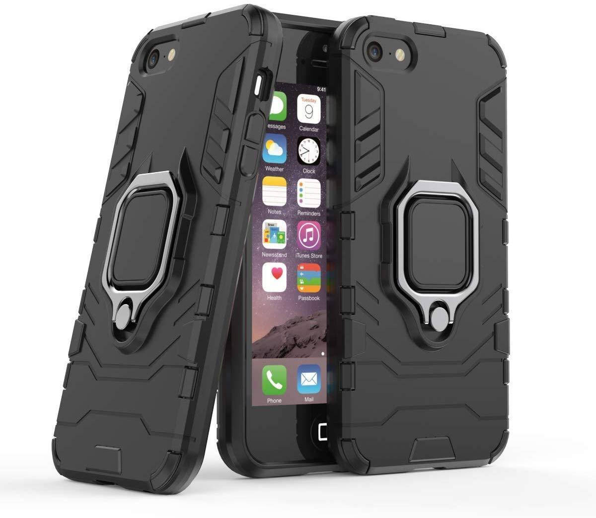 

Чехол Ring case для Apple Iphone 5 / 5S / SE бронированный бампер с кольцом черный