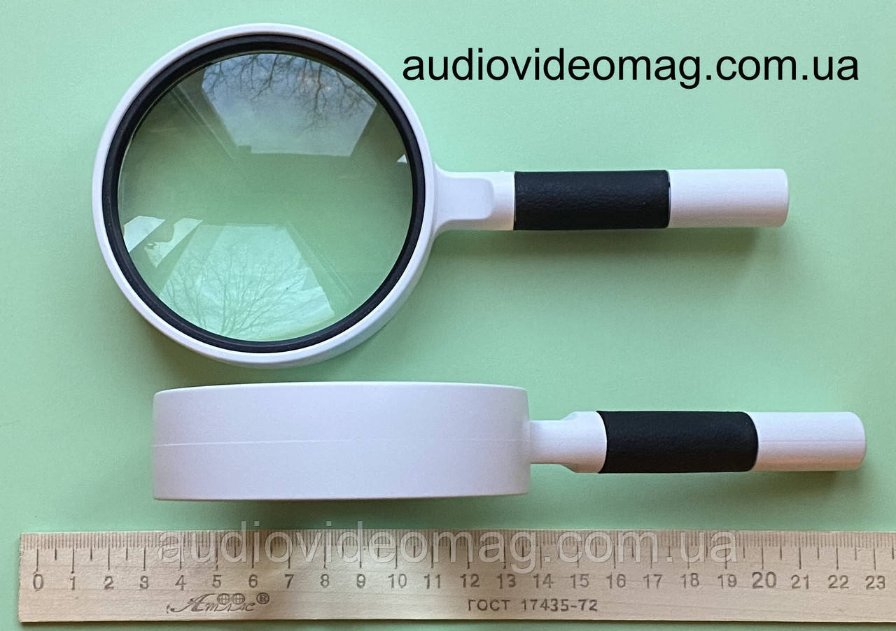 

Лупа ручная, 10-х кратная, диаметр Ø линзы - 80 мм, двойное стекло