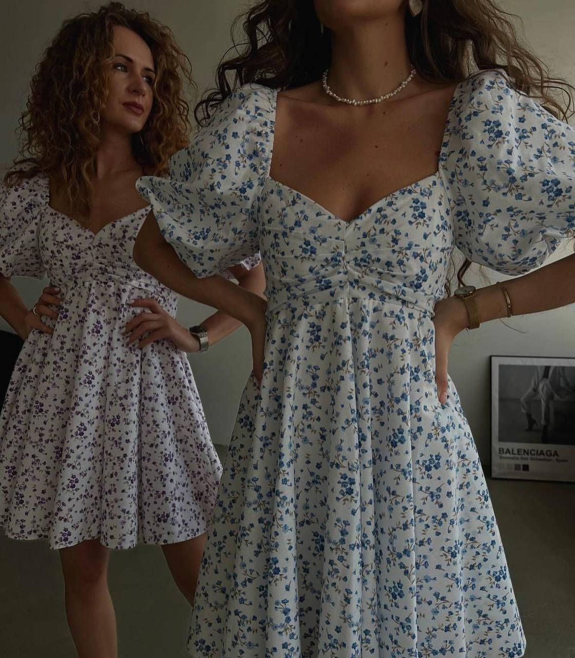 

Романтичное платье нежный принт р: 42-44; 44-46