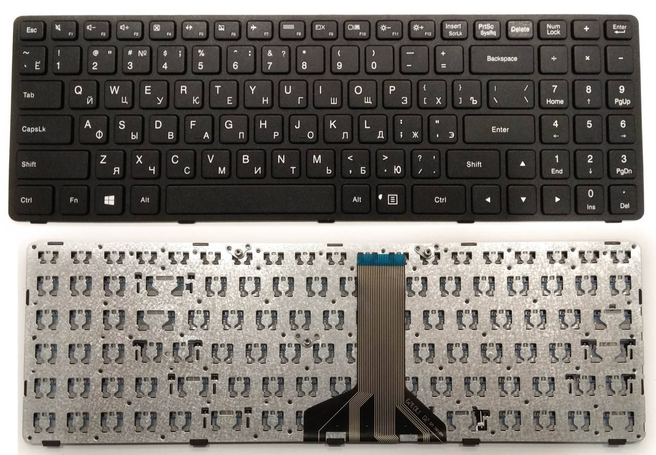 

Клавиатура для ноутбука Lenovo IdeaPad 100-15ibd RU черная (шлейф по середине) новая, Черный