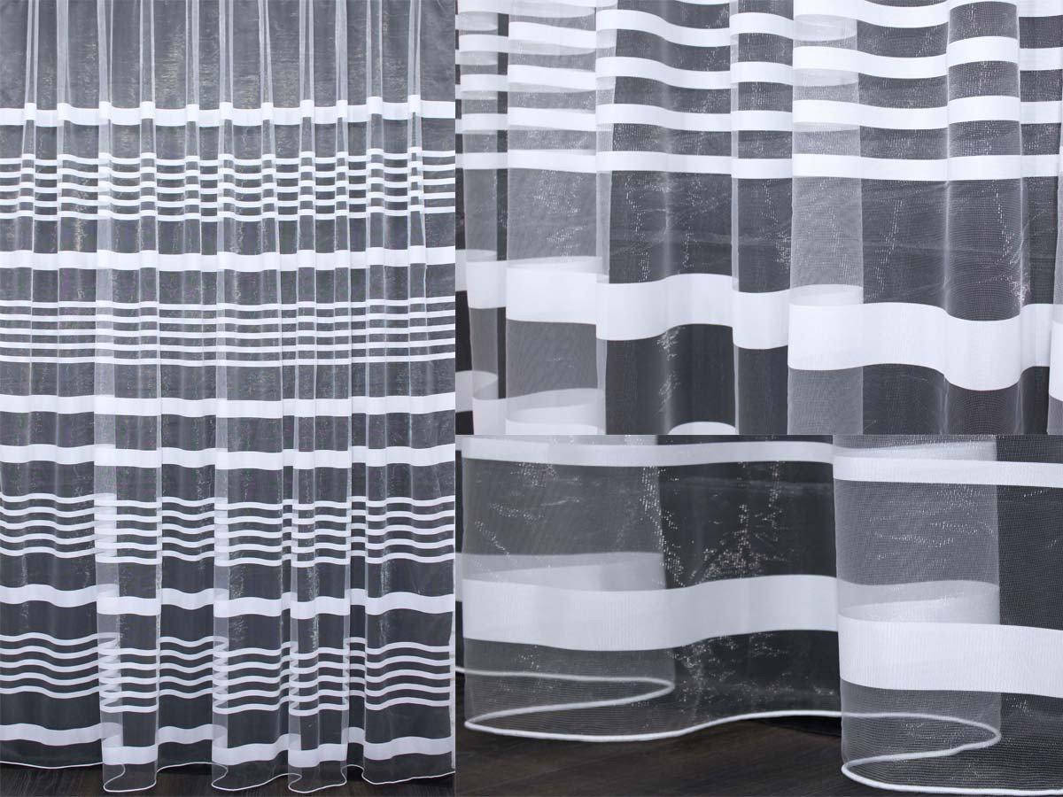 

Турецкая тюль "Полоса"., Белый