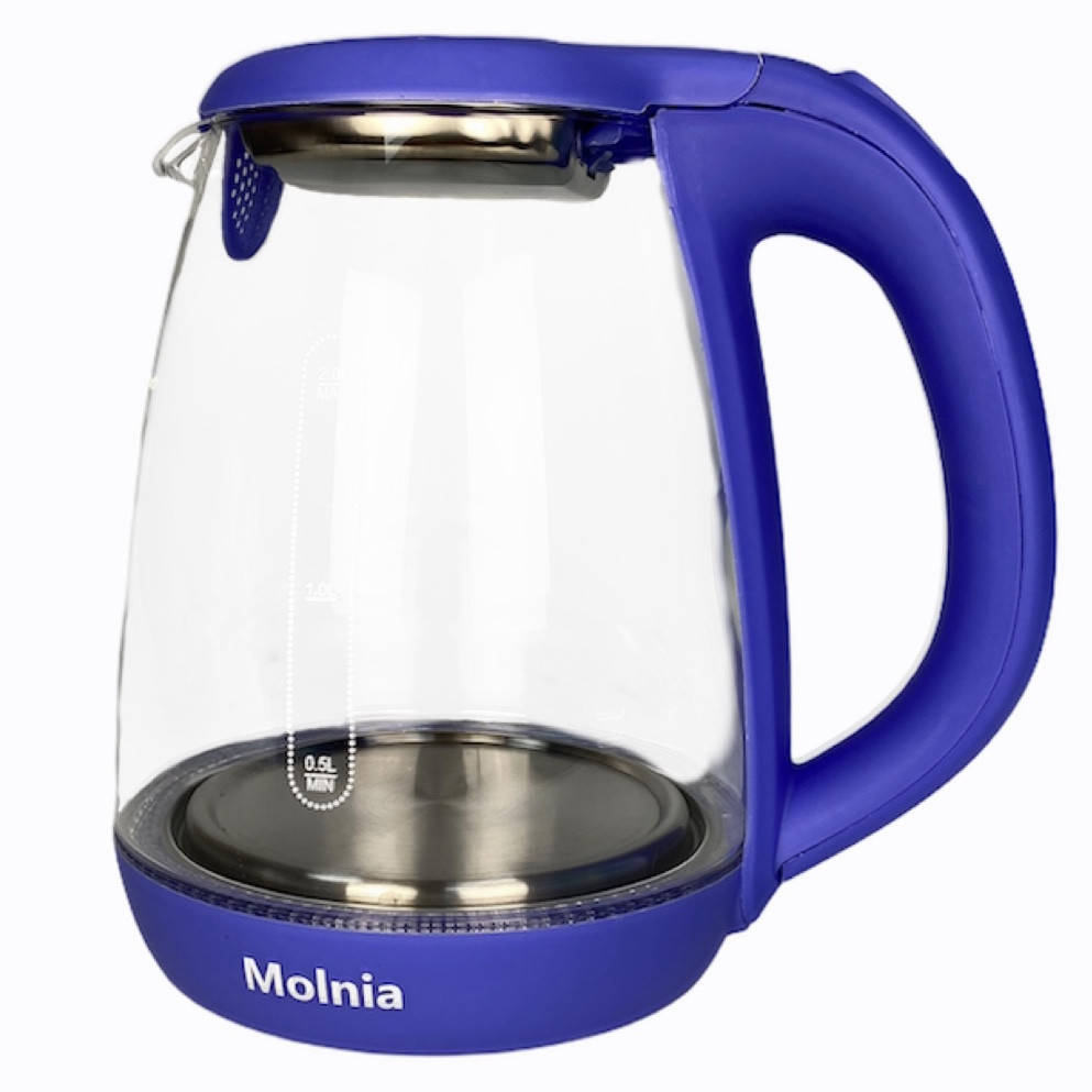 

Электрочайник стекло МОЛНИЯ 2.0 л (2136) Синий