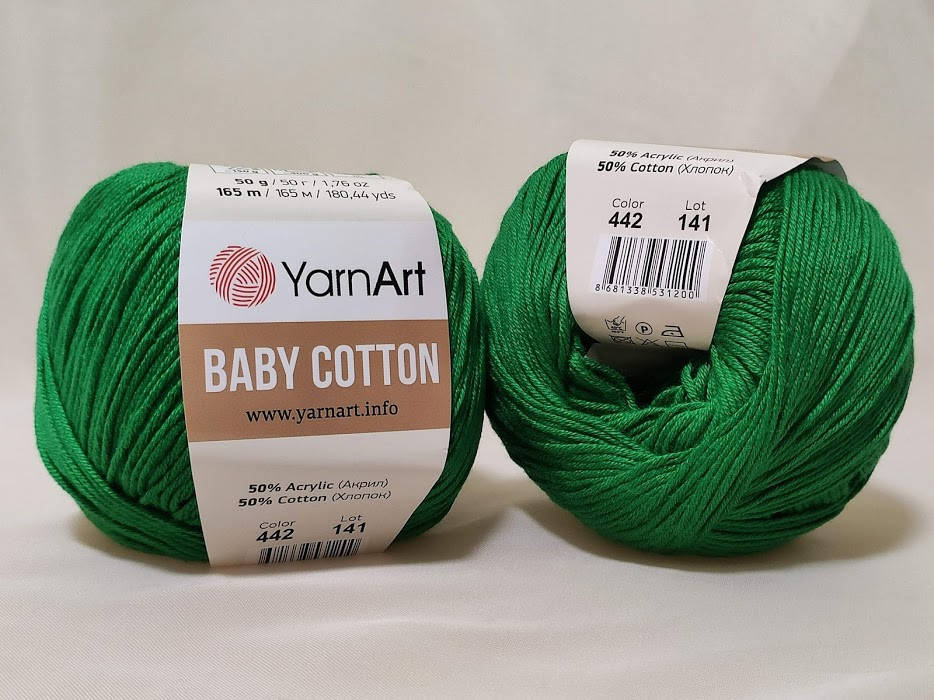 

YarnArt Baby Cotton 442 зеленый