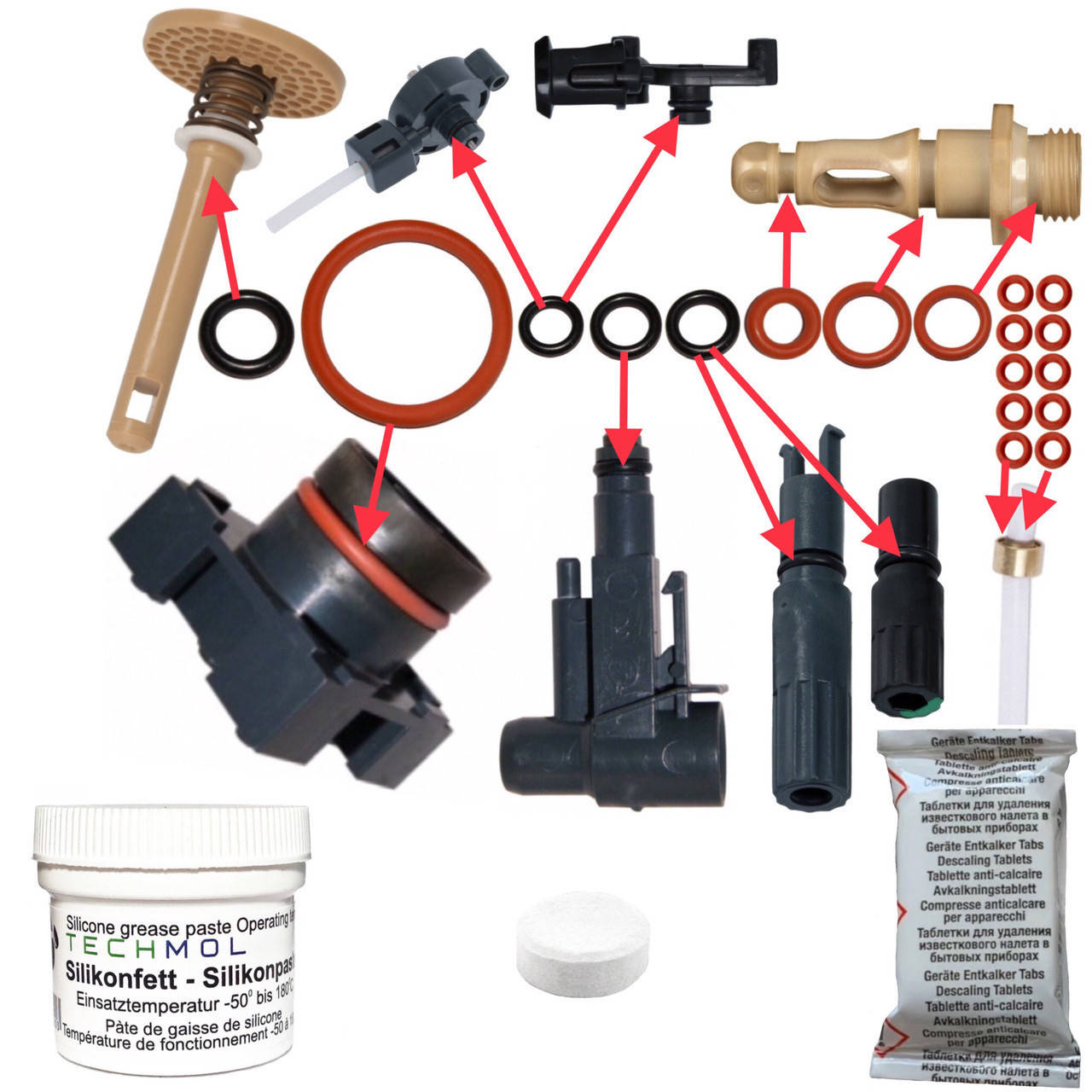 

Ремкомплект обслуживания кофемашины Saeco Incanto со смазкой Techmol NSF