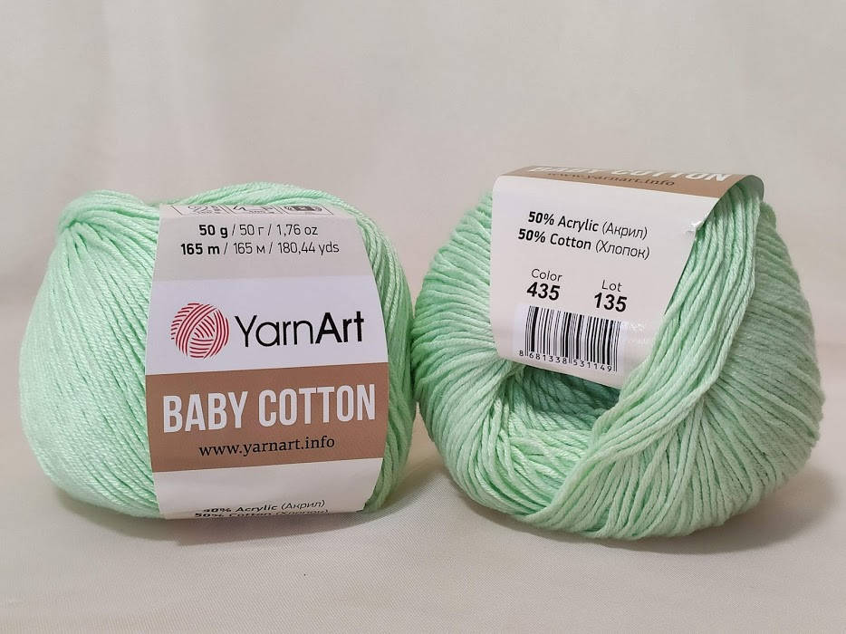 

YarnArt Baby Cotton 435 мятный зеленый