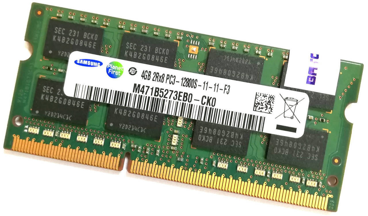 

Оперативная память для ноутбука Samsung SODIMM DDR3 4Gb 1600MHz 12800s CL11 (M471B5273EB0-CK0) Б/У