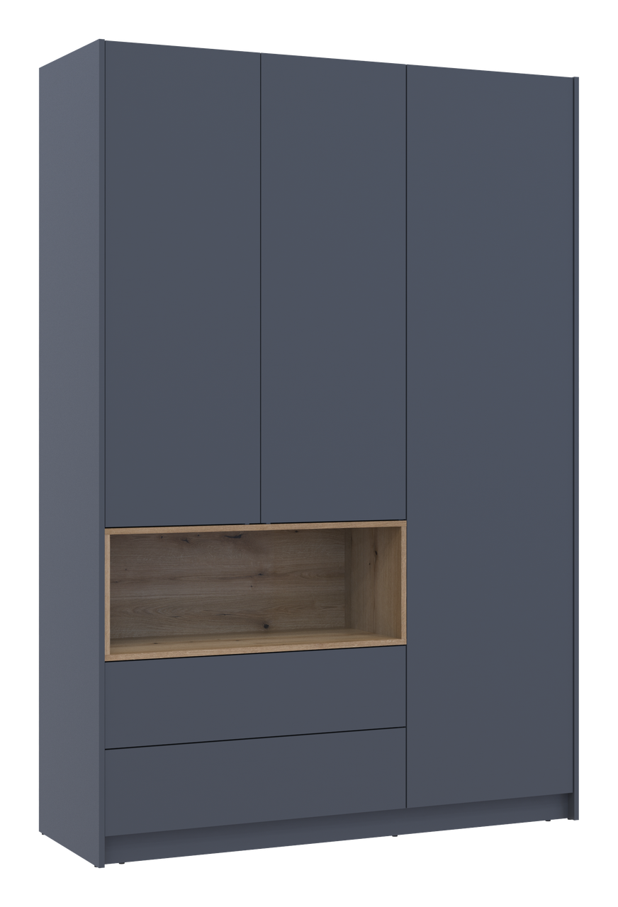 Шафа для одягу з нішею Doros Дейл Графіт/Дуб Евок 3 ДСП 150х52х220 (80737723) 4