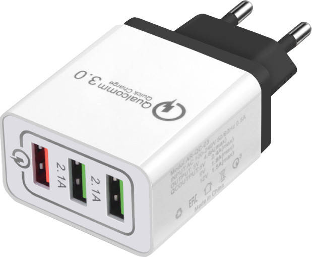 

Сетевое зарядное устройство XoKo QC-300 3 USB, Qualcom 3.0, 4.8A Black, Черный