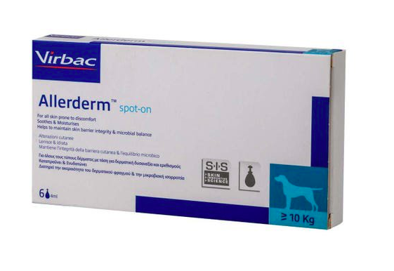 

Аллердерм (Allerderm) капли для лечения дерматозов у собак больше 10 кг (4мл*6шт)