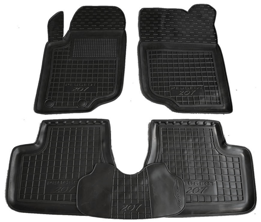 

Полиуретановые коврики в салон Peugeot 207 2006-2012, 5 шт. (Avto-Gumm), Черный