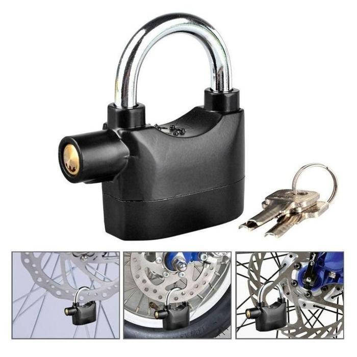 

Навесной замок с сигнализацией и сиреной Alarm Lock для велосипеда и дома