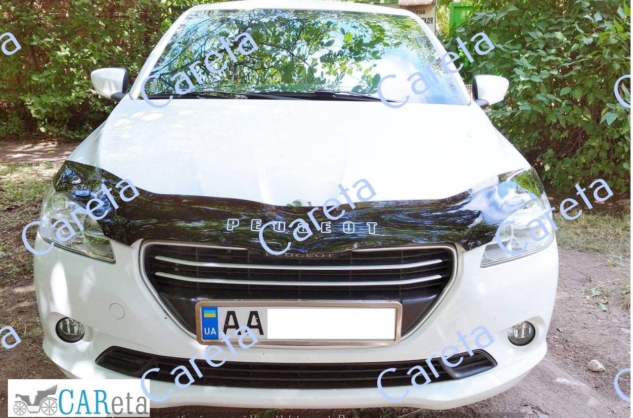 

ДЕФЛЕКТОР КАПОТА, МУХОБОЙКА PEUGEOT 301 2012-2016 VIP TUNING