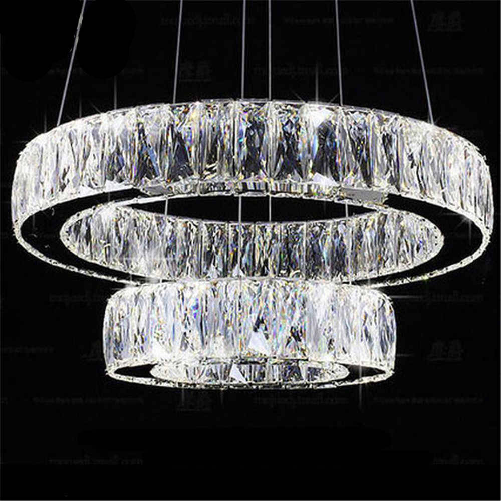 

Люстра подвесная хрустальная светодиодная с пультом цвет хром 50W Линия солнца&7279-F/300+200