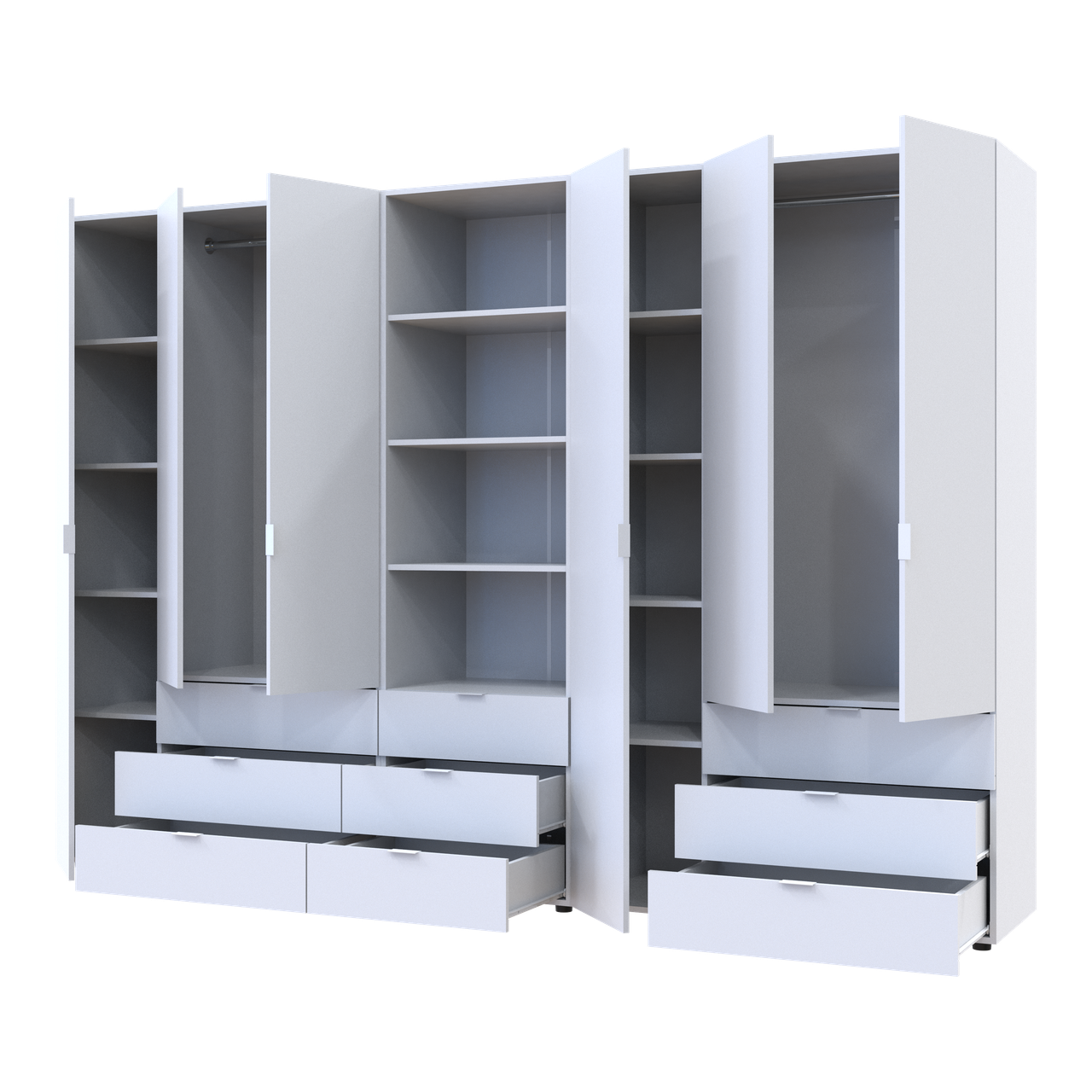 Шафа для одягу Doros Гелар Білий 3+3ДСП з пеналом 292.4х49.5х203.4 (42005166) 3