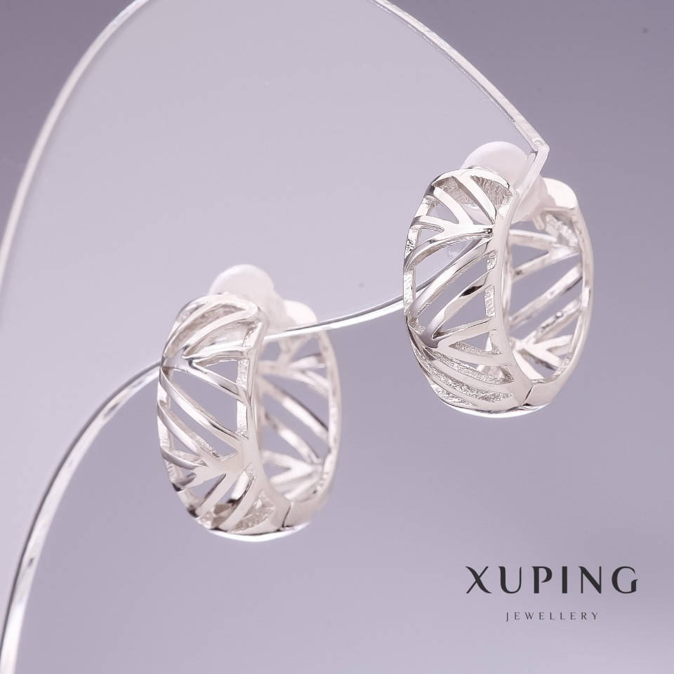 

Серьги Xuping 16х7мм родий