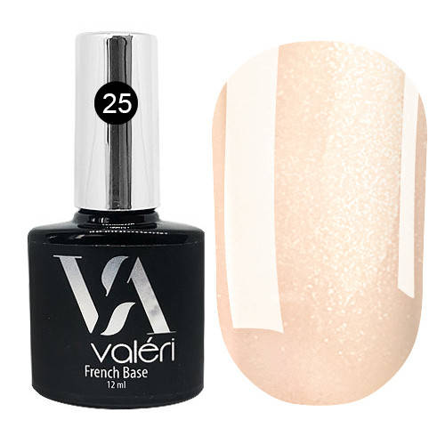 

Valeri French Base № 25 - камуфлирующая база (сливочно-розовый с серебристым микроблеском), 12 мл