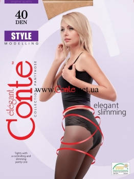 

Колготки женские с утягивающими трусиками Style 40 тм Conte , bronz