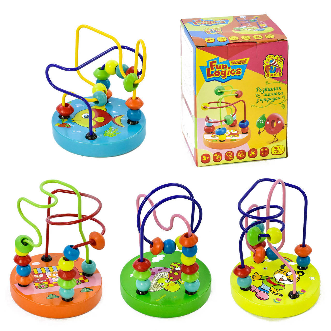 

Деревянная игрушка Лабиринт на подставке детский с прутиками развивающий дерев'яний лабіринт, MD 0060, 003550, Разные цвета