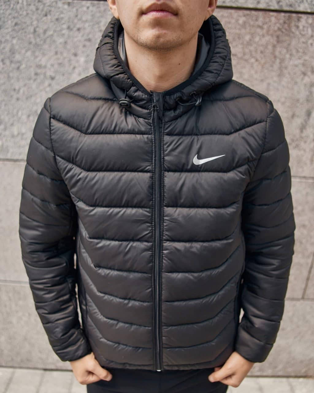 

Куртка найк мужская черная демисезонная / курточка Nike мужская черного цвета на весну и осень