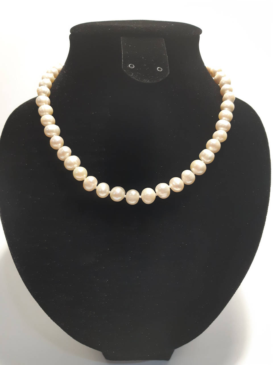 

Бусы натуральный Жемчуг белый d-9x8мм(+-)L-45см