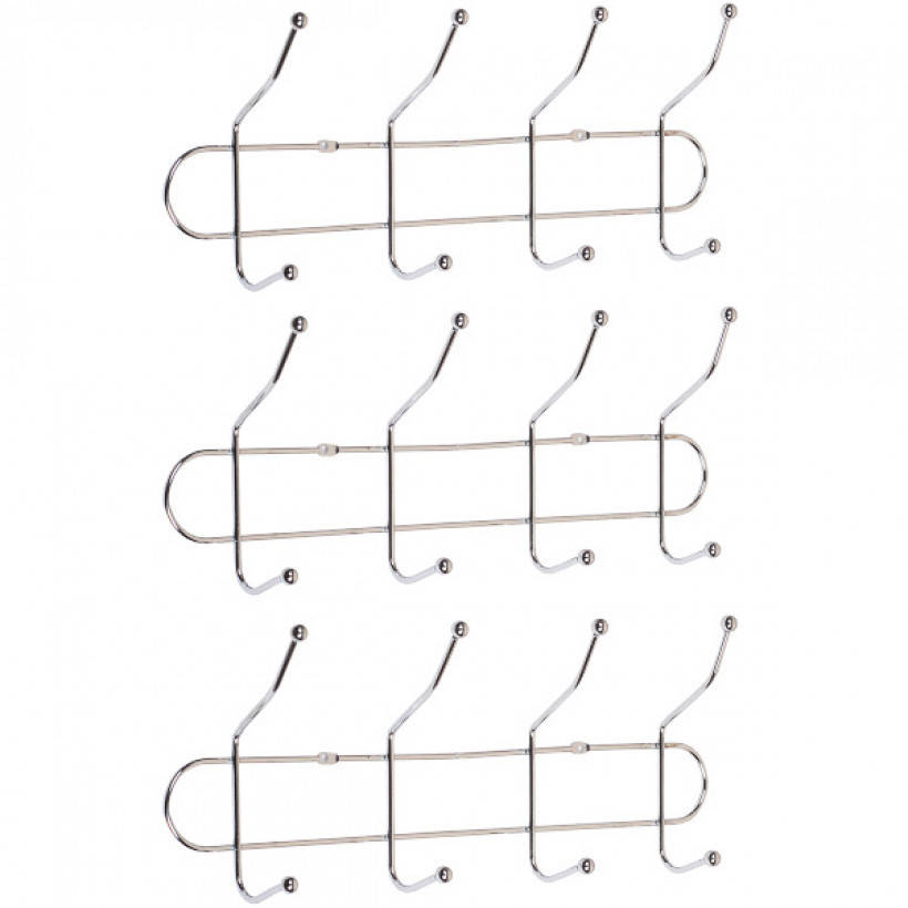 

Вешалка настенная на 4 двойных крючка, 31,5*8*13 см X2-253