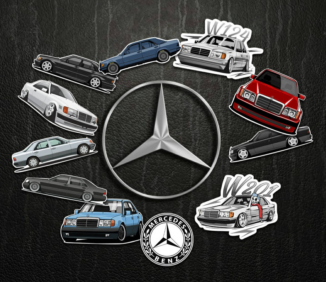 

Набор стикеров Mercedes 11шт №1. Влагостойкие наклейки на авто/мото/ноутбук