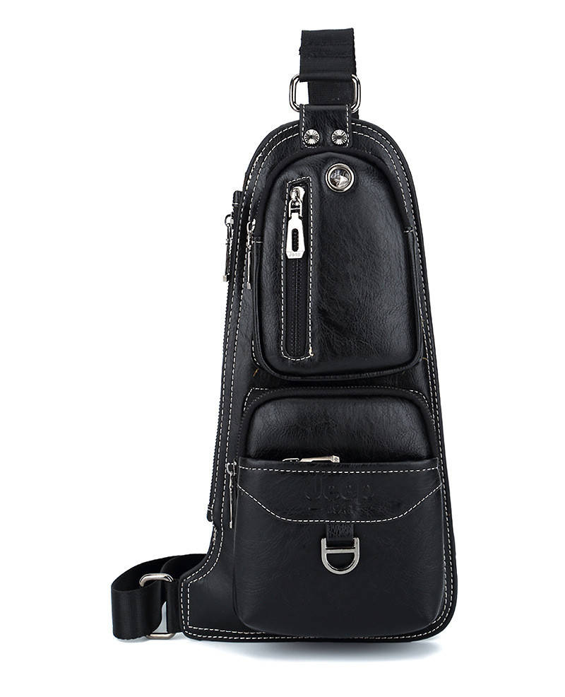 

Сумка нагрудная мужская модная через плечо Jeep №1573, Черный