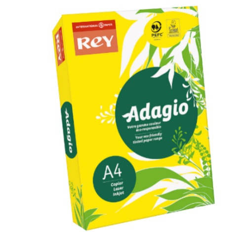 

Бумага цветная Rey Adagio A4 картон 160 г/м2 250 л желтая интенсив 66 16.7420