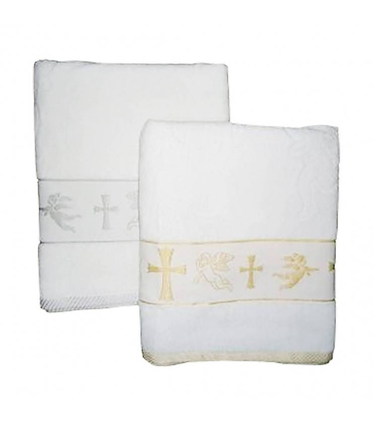 

Полотенце для крещения с ангелочками, Белый