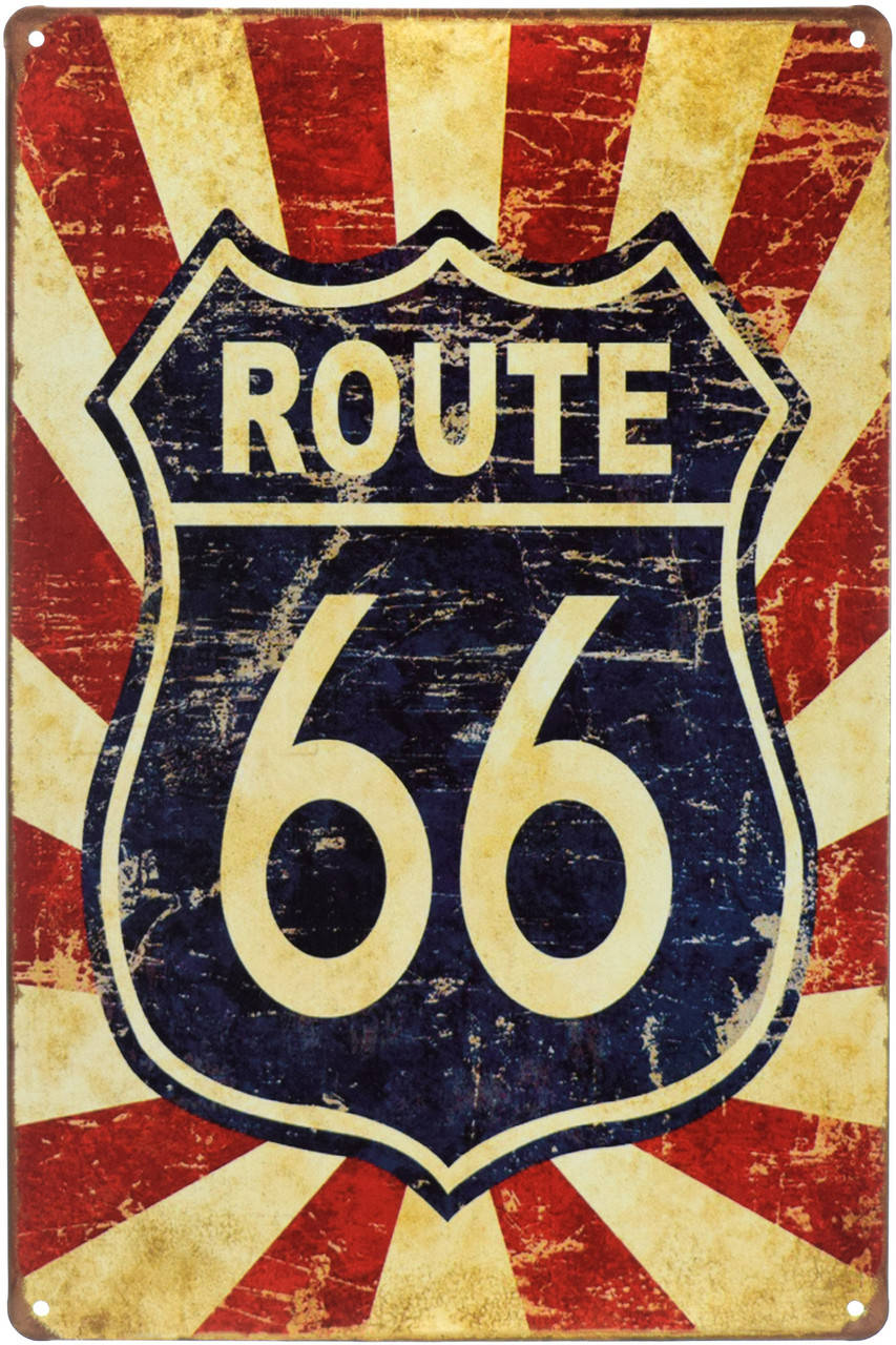 

Металлическая табличка "Трасса 66 (Знаменитое Шоссе) / Route 66" (ms-00796)