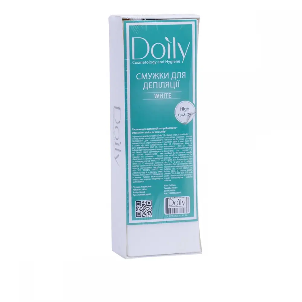 

Полоски для депиляции в коробке Doily , 80 г/м2, белые, упаковка 100 шт, Белый