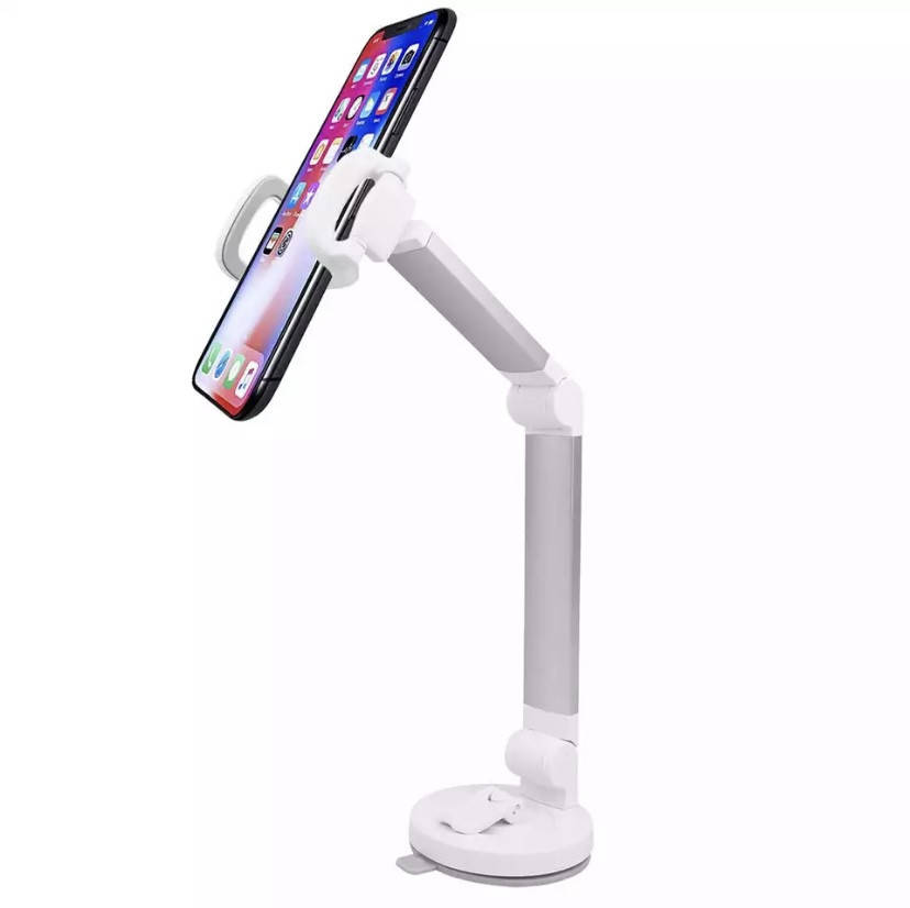 

Держатель для телефонов на присоске 360 Long Handle Folding Silver, Серебристый