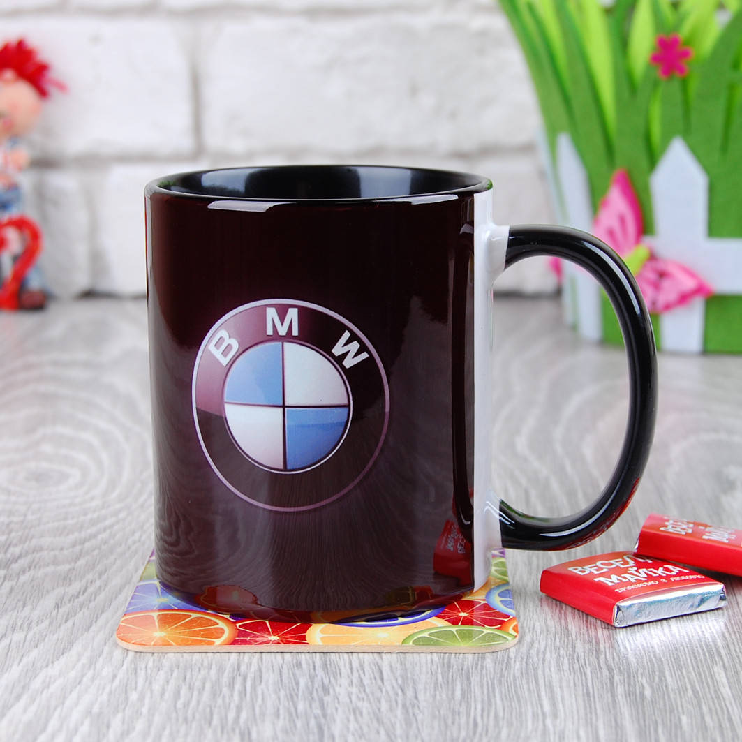 

Черная чашка BMW Logo (БМВ), Черный