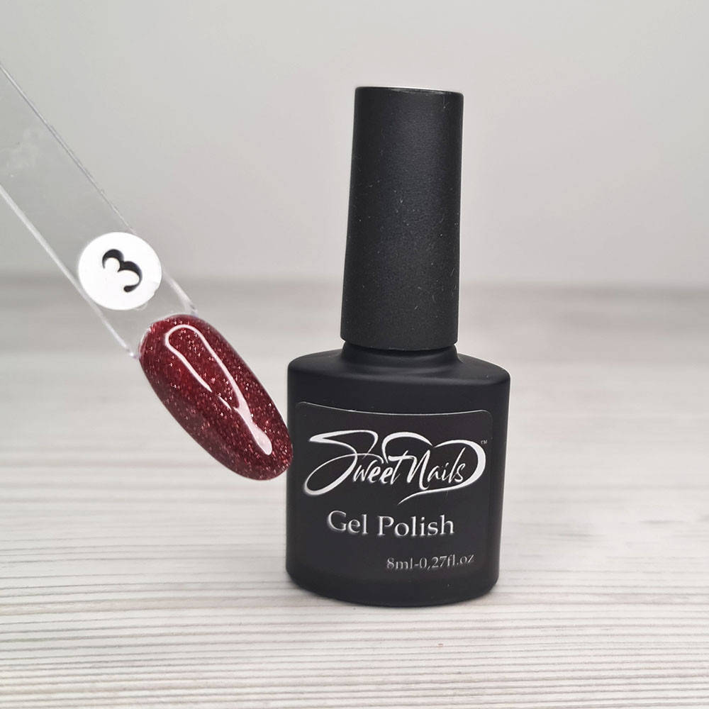 

Гель лак для ногтей светоотражающий красный №3 Sweet Nails 8мл