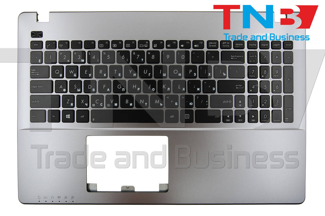 

Клавиатура ASUS X550L X550V X552C X552E X552L X552M X552V X552W R510C СЕРЕБРИСТАЯ с топкейсом RUUS, Серебристый