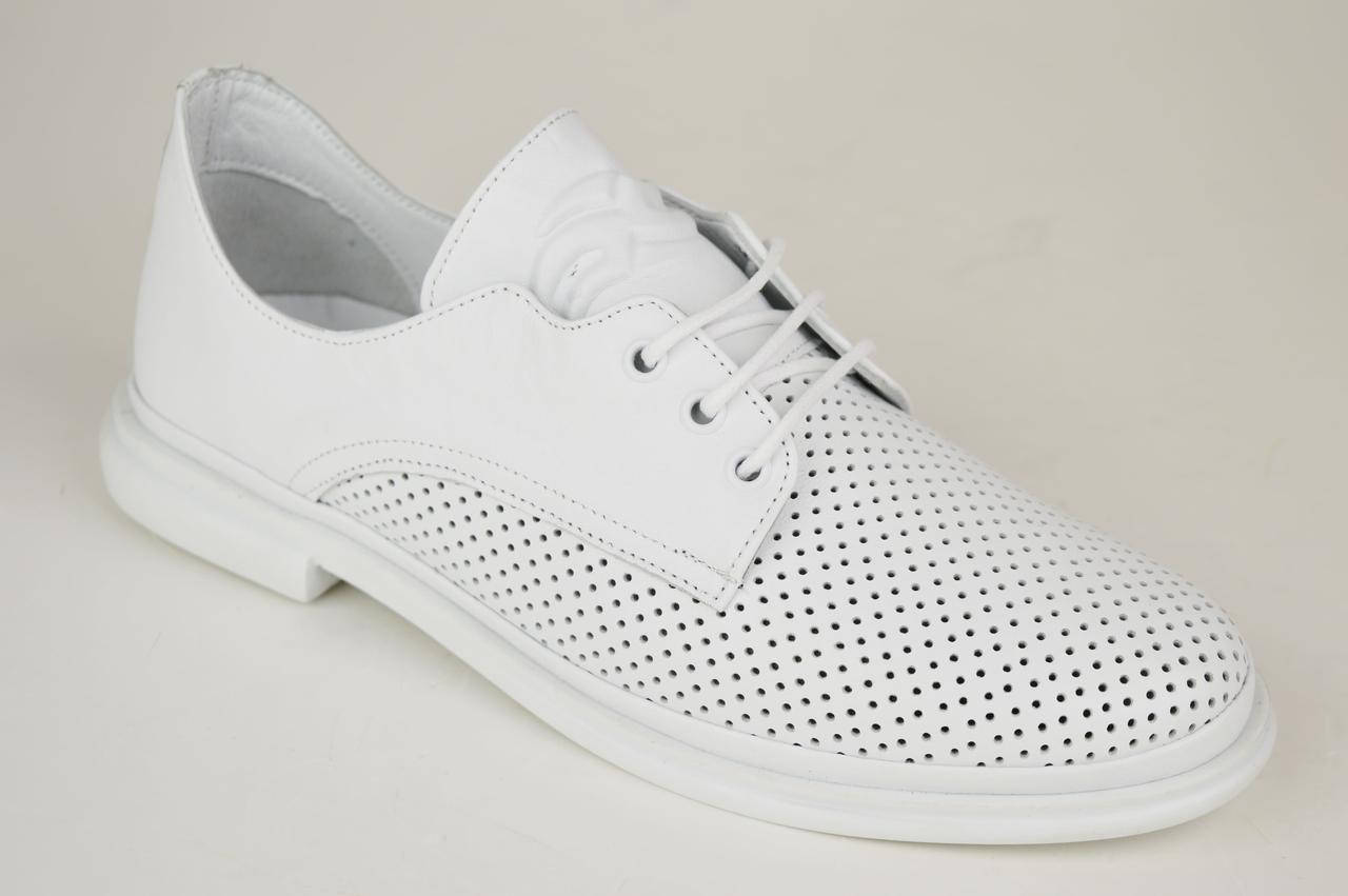 

Туфли перфорированные Evromoda 14133 39 Белые кожа, Белый