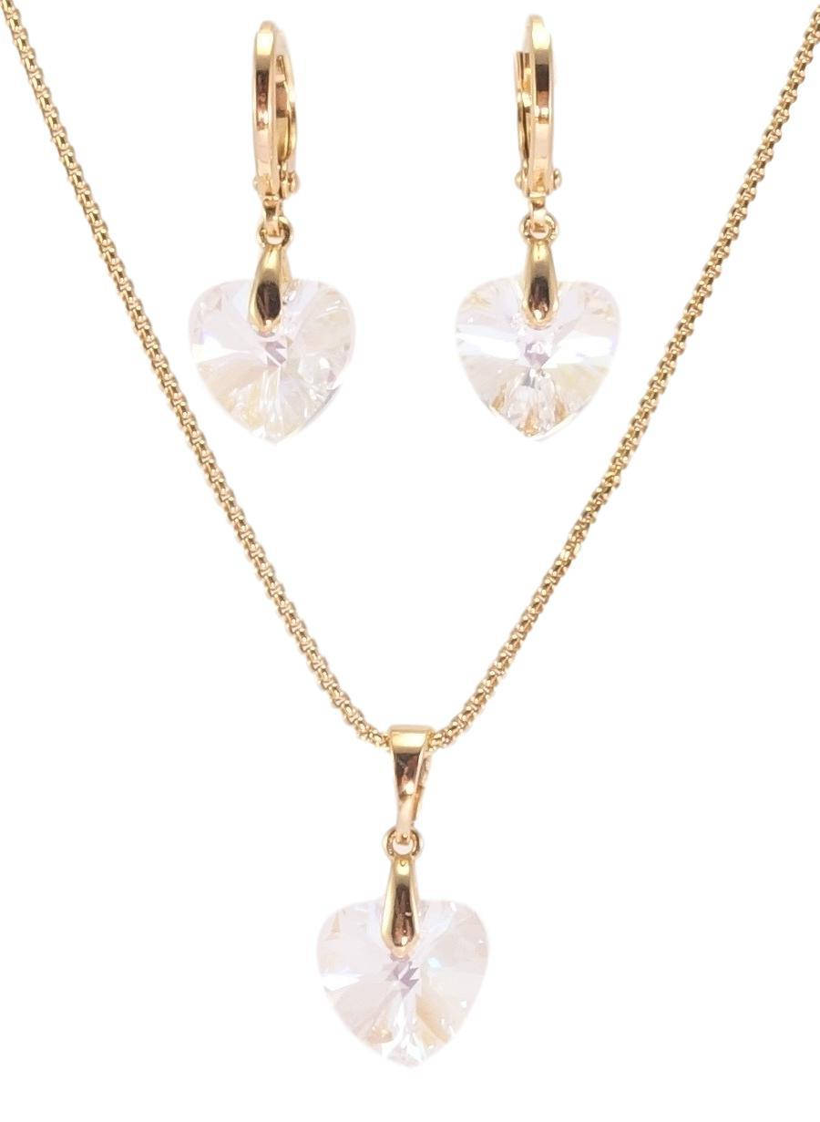 

Набор Xuping Позолота 18K с кр-ми Swarovski Серьги Кулон на цепочке "Сердца Moonlight" длина 40-46см х 1мм