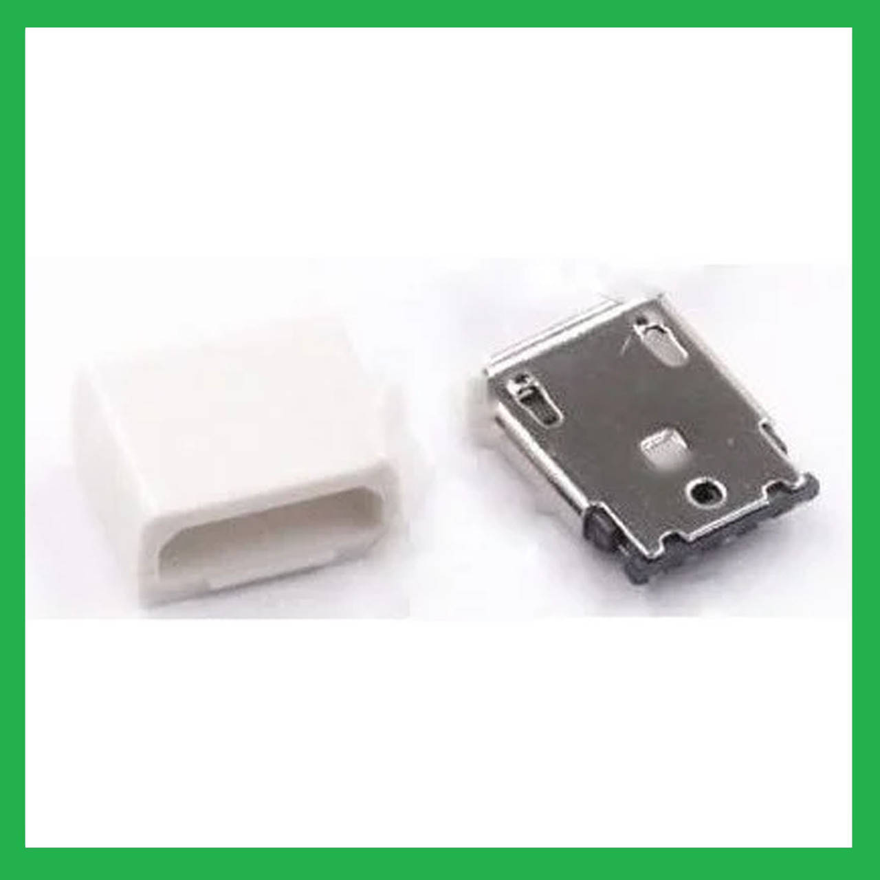 

Коннектор, гнездо micro-USB, 5 pin, разборный, мама, белый