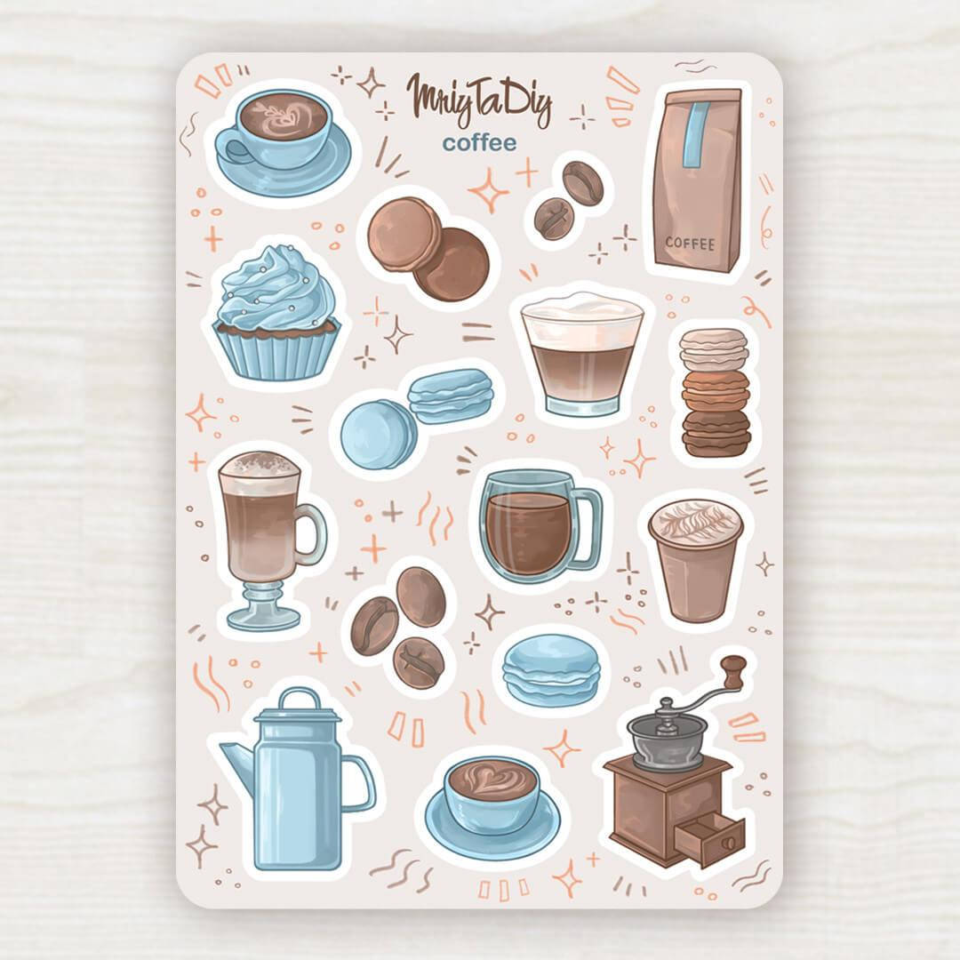 

Сет наклеек MriyTaDiy COFFEE 10х15 см, Бежевый